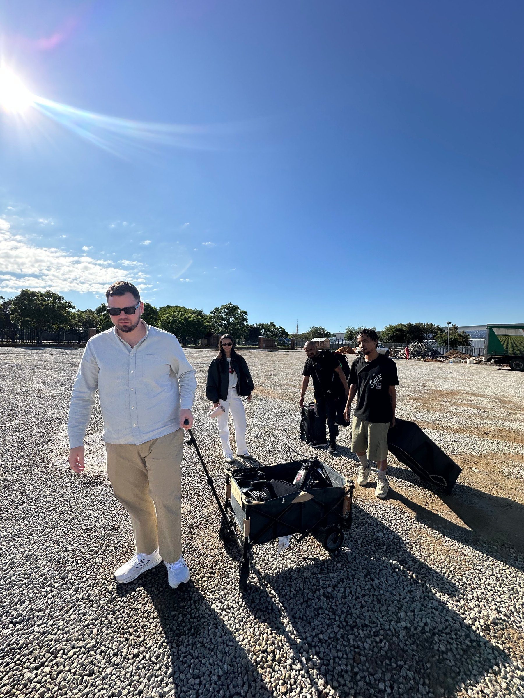 Hauling the kit across a location