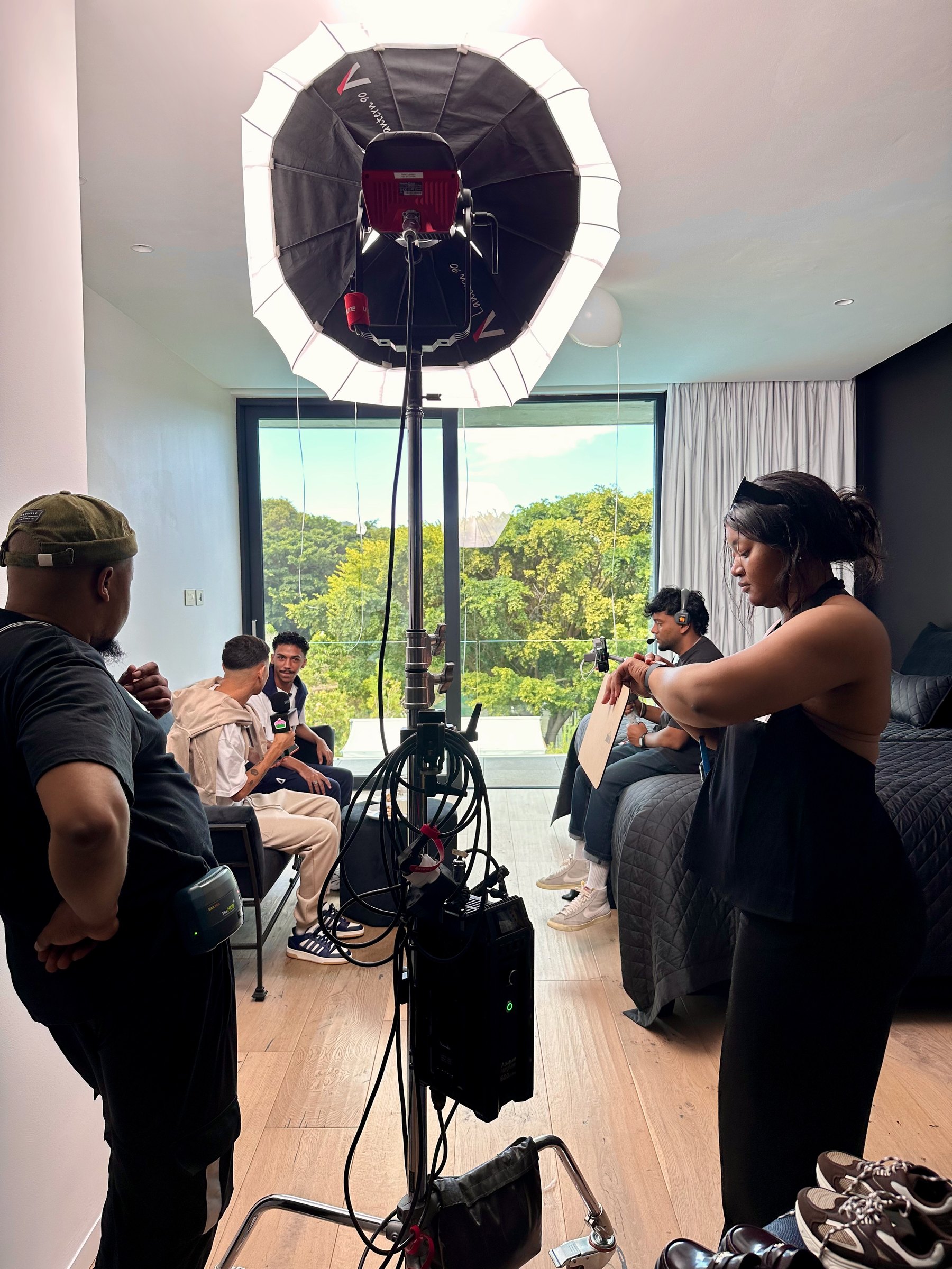 Lighting a studio interview on location