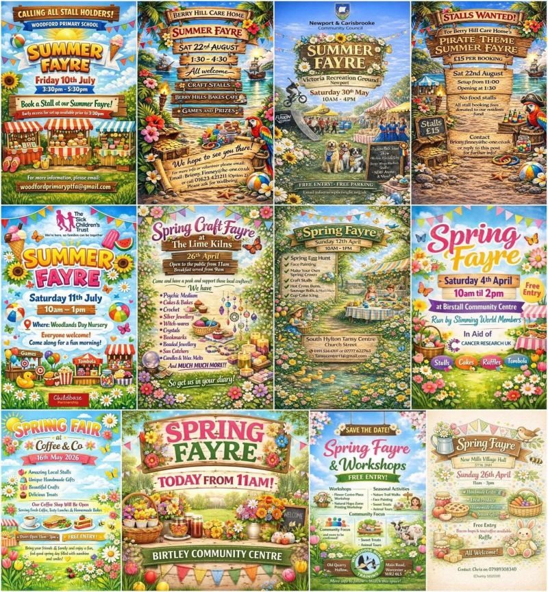 A grid of AI-generated event posters shared on LinkedIn