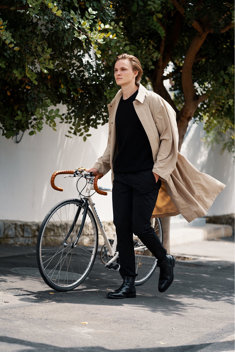 A lifestyle frame with a bicycle