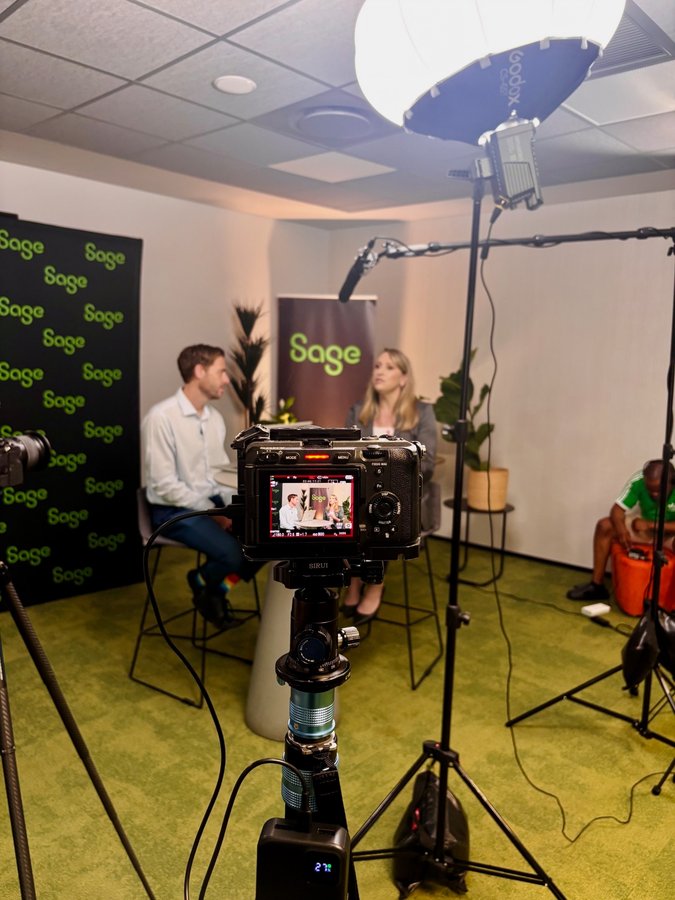 A two-camera Sage interview set