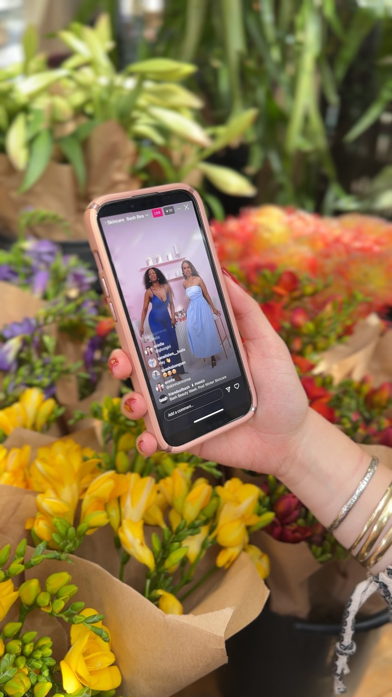 Shooting florist content on the phone