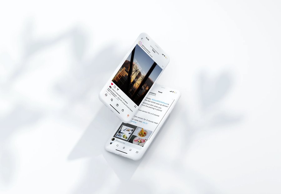 Zeitz MOCAA social content on two phones