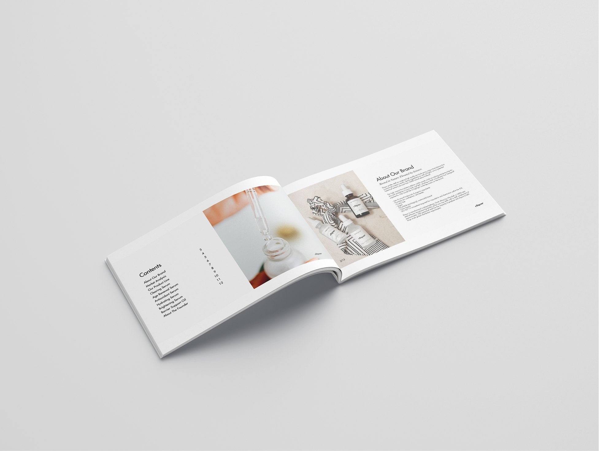 A brand guide flat on the table
