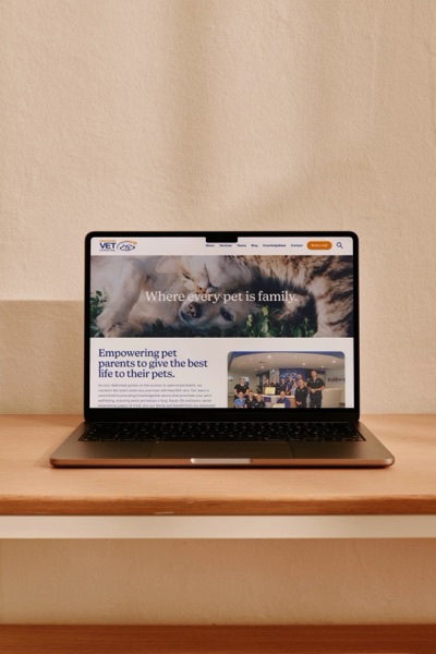 Drovers Vet website laptop mockup homepage