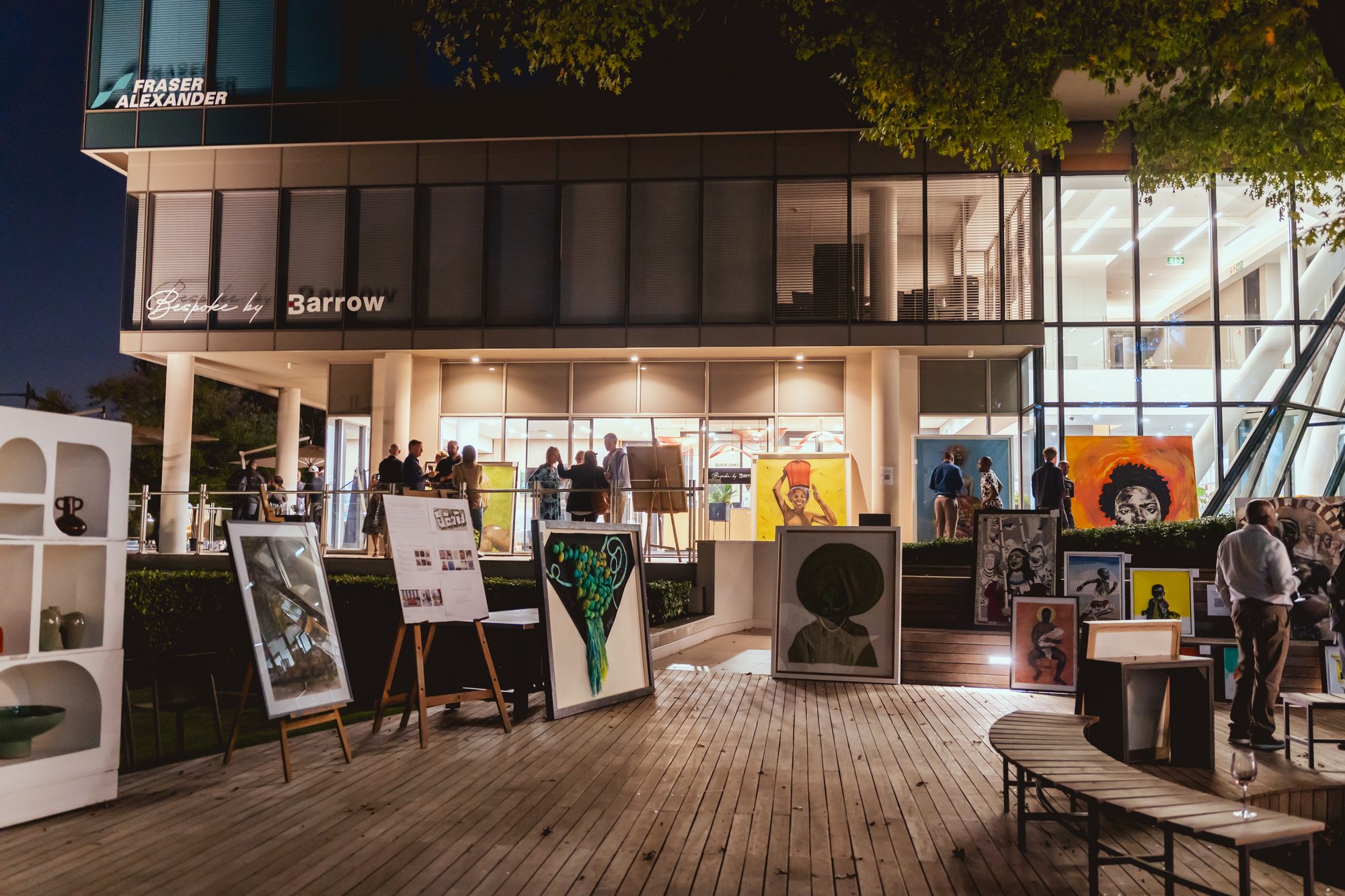 The oak-tree courtyard during the Barrow art event