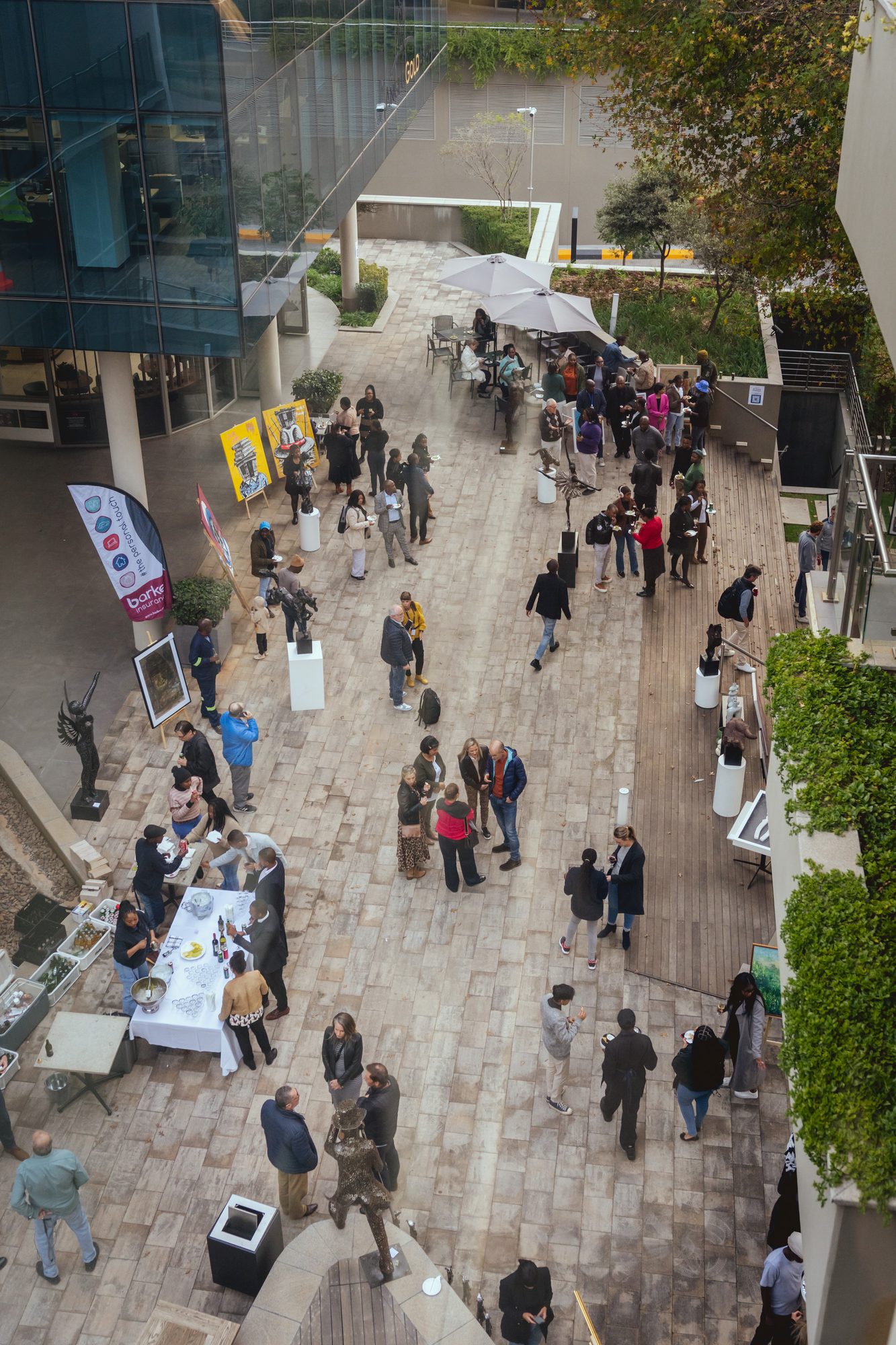 Artwork on show at the Barrow art event under the oak tree