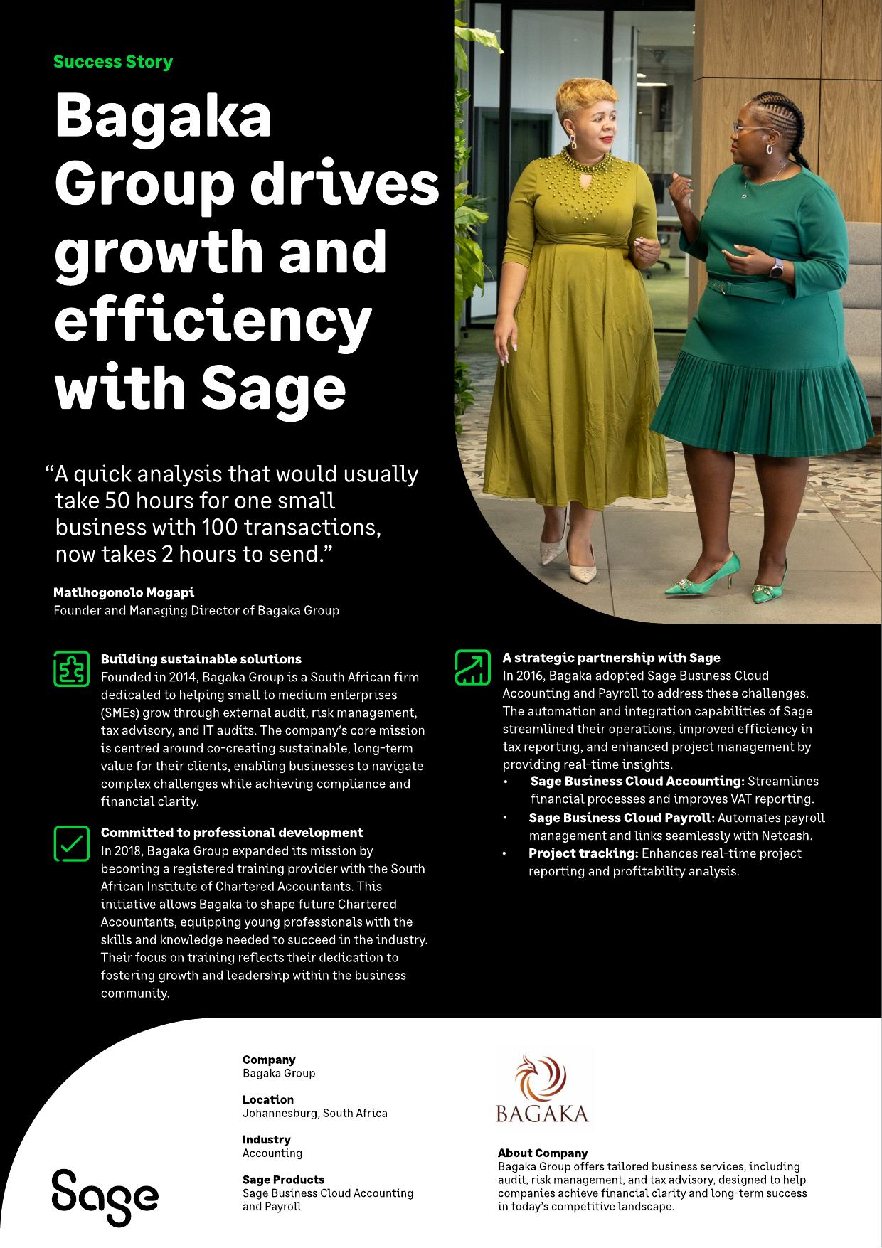 Bagaka Group case study we wrote for Sage