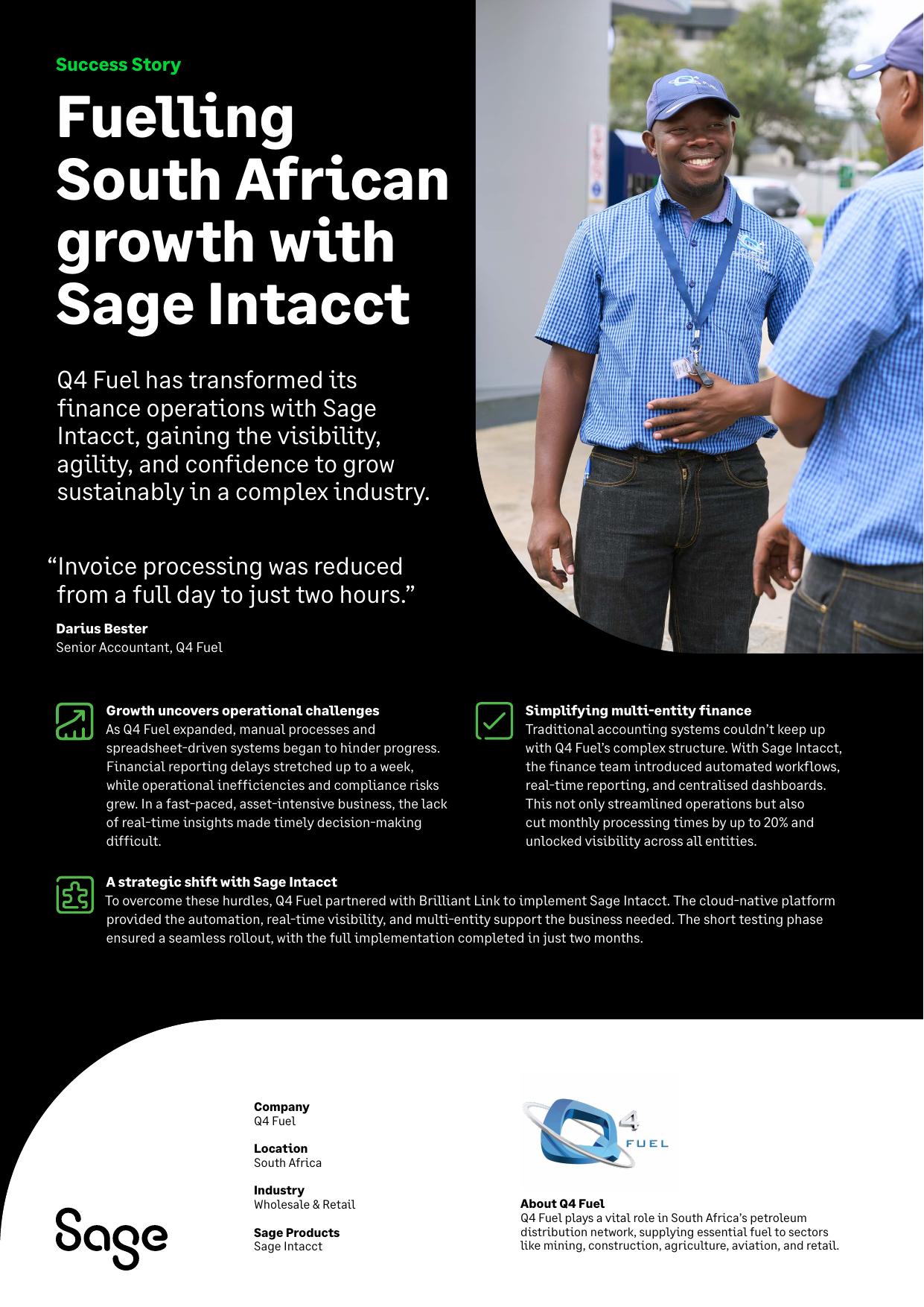 Q4 Fuel case study we wrote for Sage