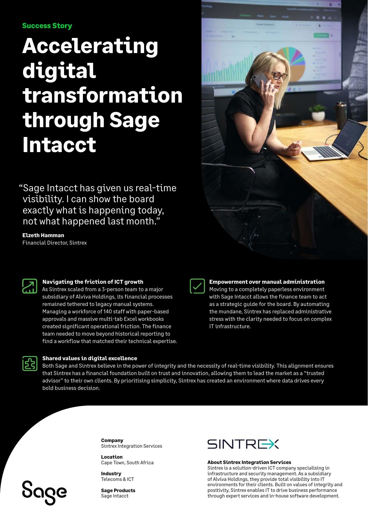 Sintrex case study we wrote for Sage