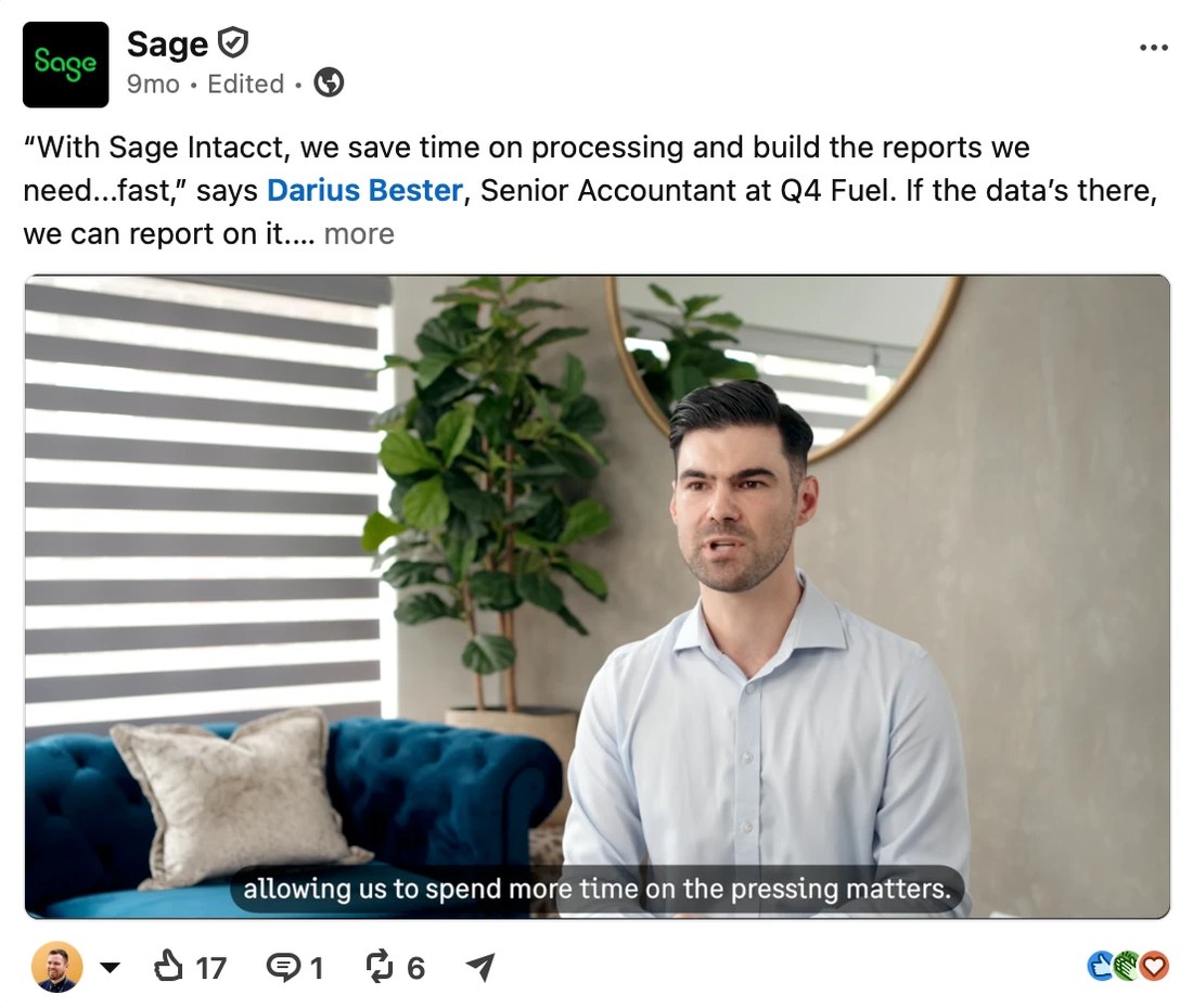 Sage on LinkedIn
