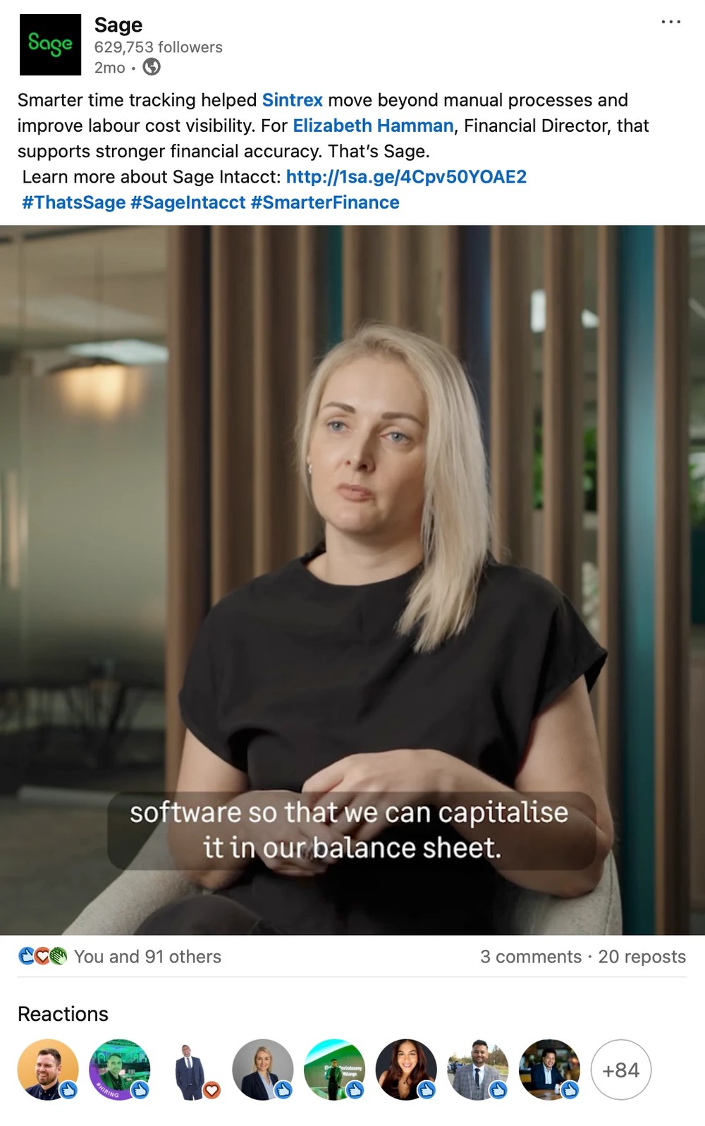 Sage on LinkedIn