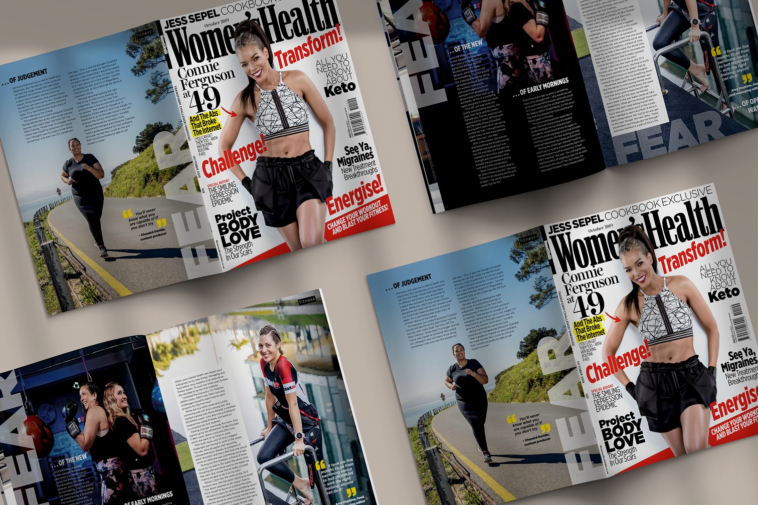 Editorial photography for the Women's Health winter challenge feature
